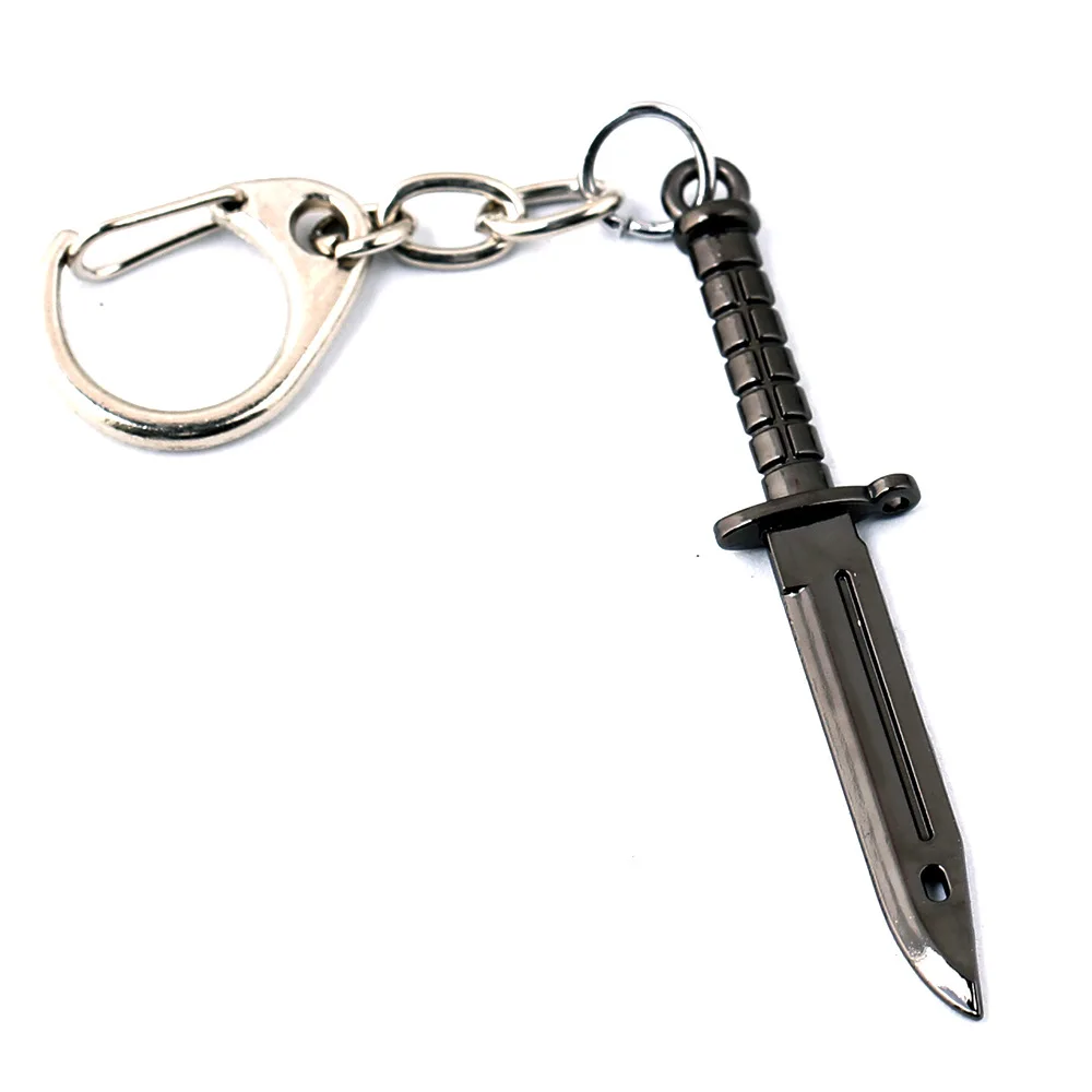 CSGO Leather Chain Necklace for Male Karambit M9 Best Friends CS GO Necklace Titanium Bayonet Dagger Claw Man Jewelry 6.5CM Gift - Окраска металла: knife keychain