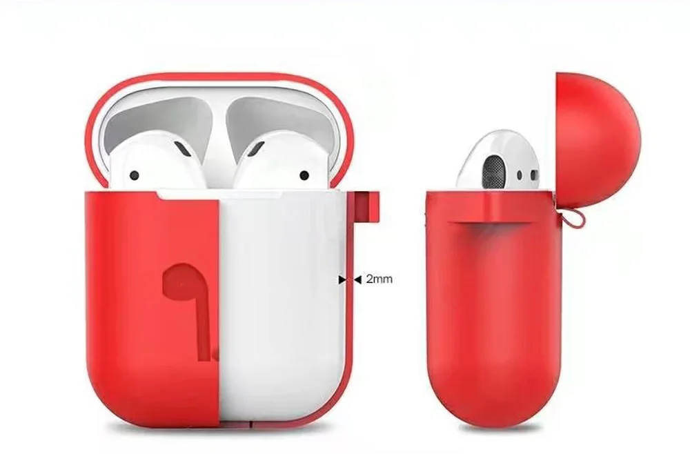 Для Apple Airpods Bluetooth наушники силиконовый чехол защита от ударов с портативным