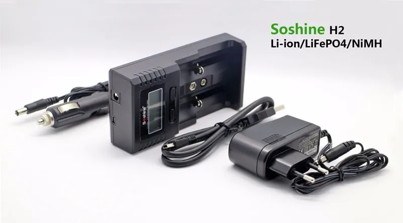 Soshine H2 Смарт Батарея Зарядное устройство для литий-ионный Тип/IMR/INR/ICR/LiFePO4 18650 14500 26650 AAA 3,7 1,2 V 1,5 V