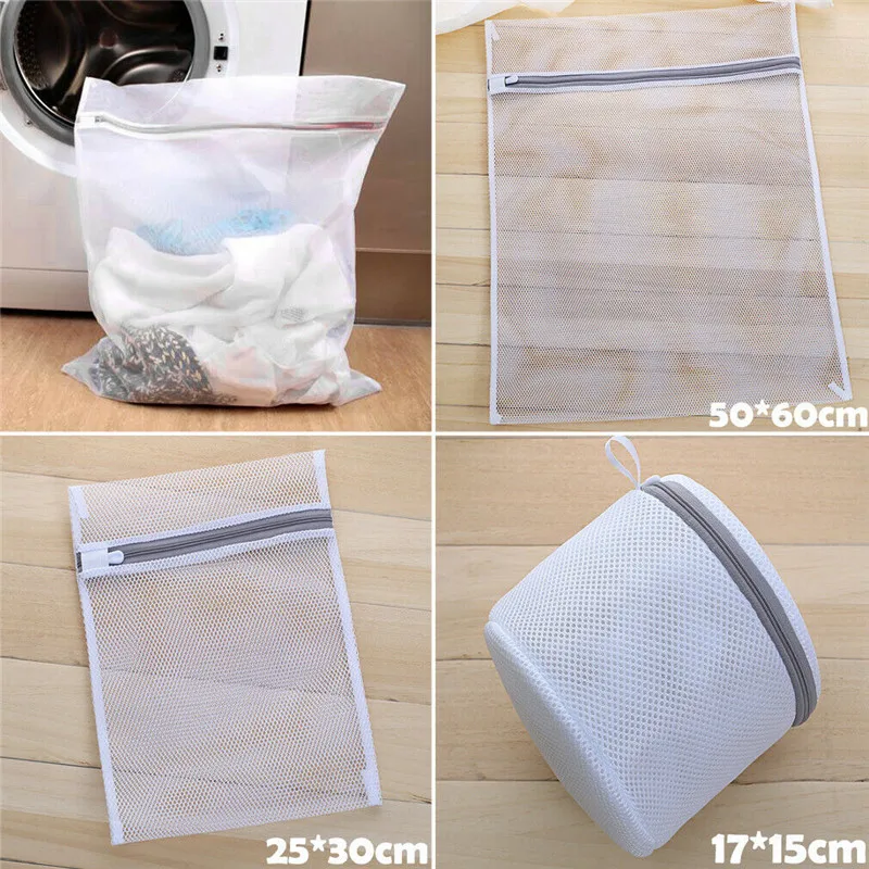 Clothes Washing Bag Mesh Wash Bag Lingerie Delicates Laundry Zipper 3 Sizes Underwear Washing Machine Clothes Protection Net