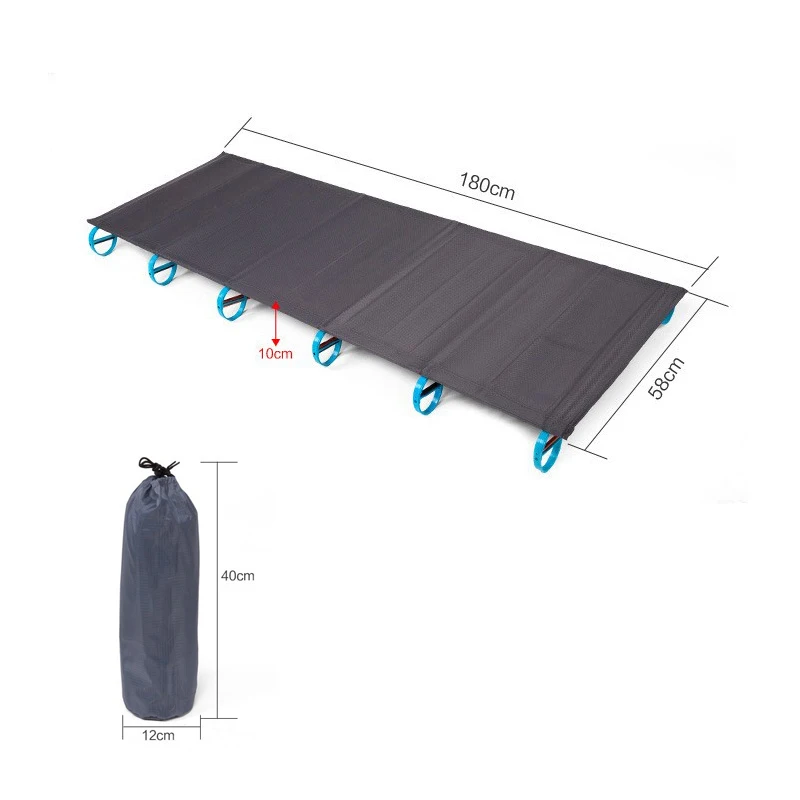 Сверхлегкий Прочный Удобный переносной Коврик для кемпинга, одиночная Складная кемпинговая кроватка, крытая складная кровать для сна, расслабляющая - Цвет: Черный