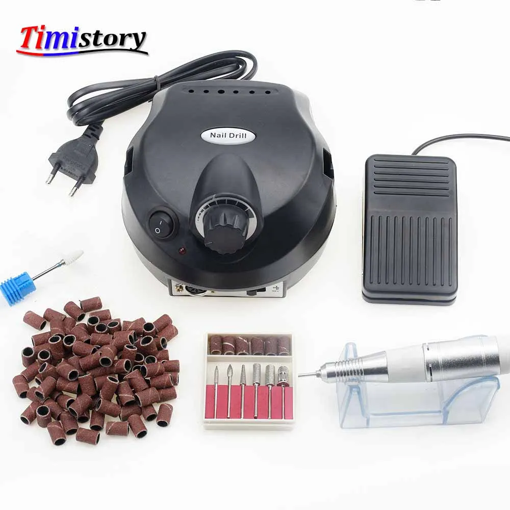

30000RPM Electric Nail Art Drill Machine Manicure Pedicure Set Nail Milling Cutter 50pcs Sanding Bands Nail Tools Set KitS