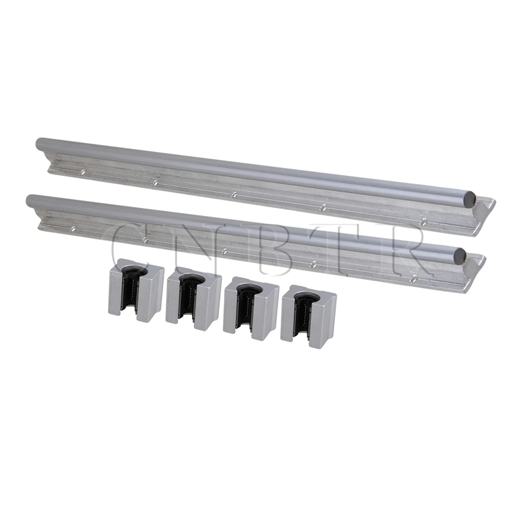 

2 Set Silver CNBTR 12mm Shaft 500mm Linear Bearing Rail w/ Open Linear Motion Block