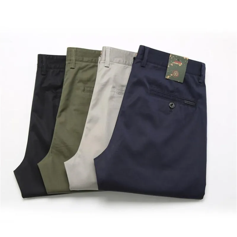 42 до 29 для мужчин повседневное прямые брюки серый цвет хлопок ткань модные дизайн корейский полной длины мотобрюки бизнес мужской