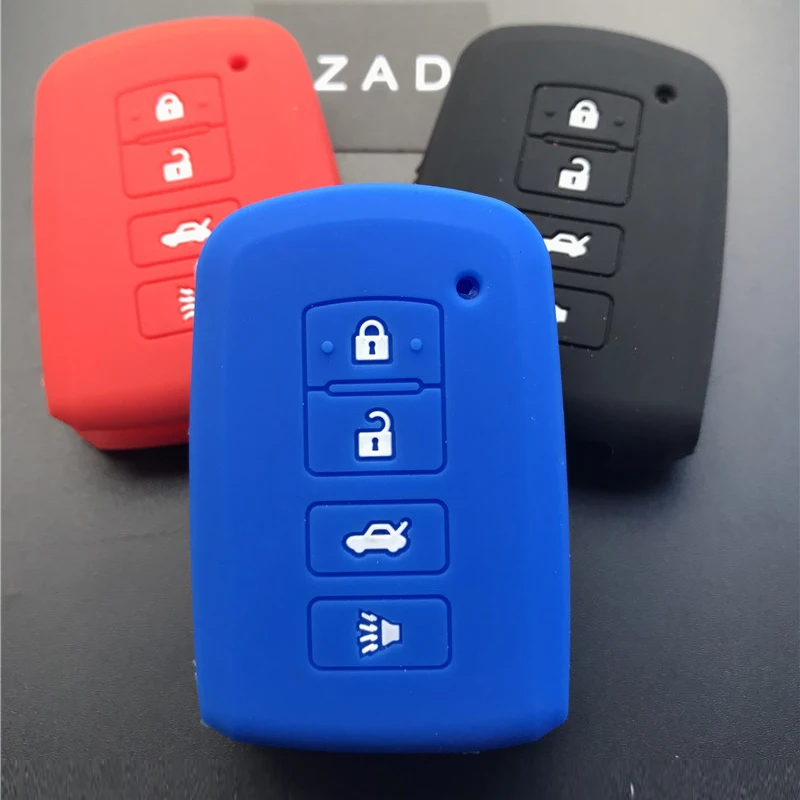 ZAD силиконовый чехол для автомобильного ключа FOB Toyota Camry RAV4 4 кнопки Smart Remote Car Key Jacket