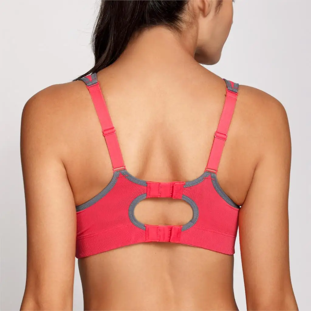SYROKAN Women's Full Coverage High Impact Lightly Padded Wireless Sports Bra