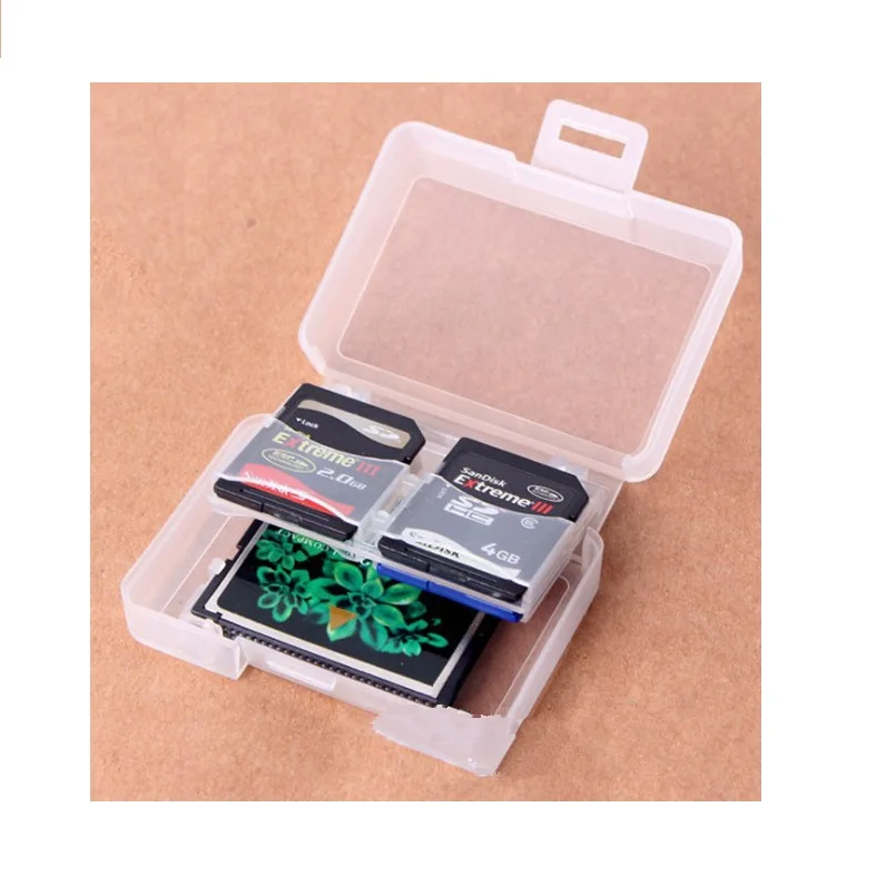 Прозрачный чехол для карт памяти держатель для карт памяти SD CF карта 5 карт жесткий мешок водостойкий пластик в форме 1CF + 4SD