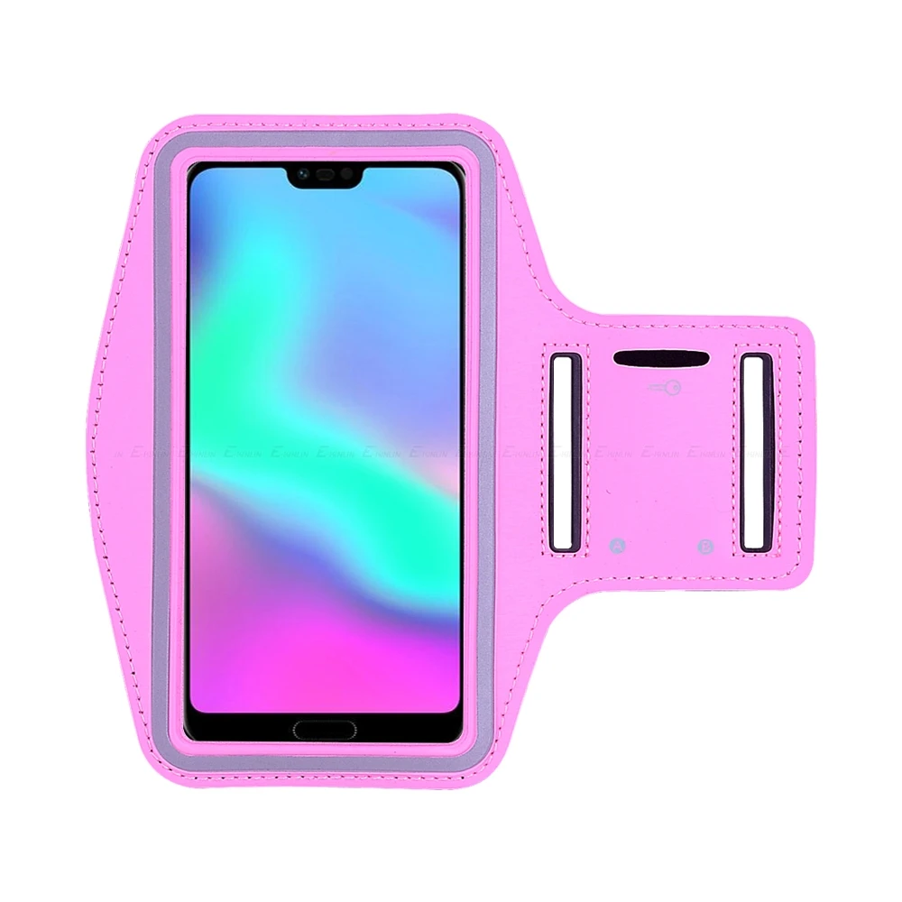Спортивный чехол для бега, бега, спортзала, повязку на руку, чехол для телефона HuaWei View Honor 10i 20i 20S 20 10 9 9N 8 Lite Pro P Smart Z Plus - Цвет: Розовый