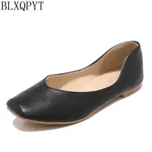 BLXQPYT/Модная женская обувь; сезон весна-осень; женские балетки с квадратным носком; повседневная обувь на плоской подошве; большие размеры 30-50; 175