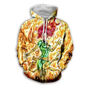 

Men/Women X-Men Dark Phoenix 3D Print Hoodies Harajuku tee shirts Anime fire Gold Hoodies Casual Sweatshirts Unisex Tops