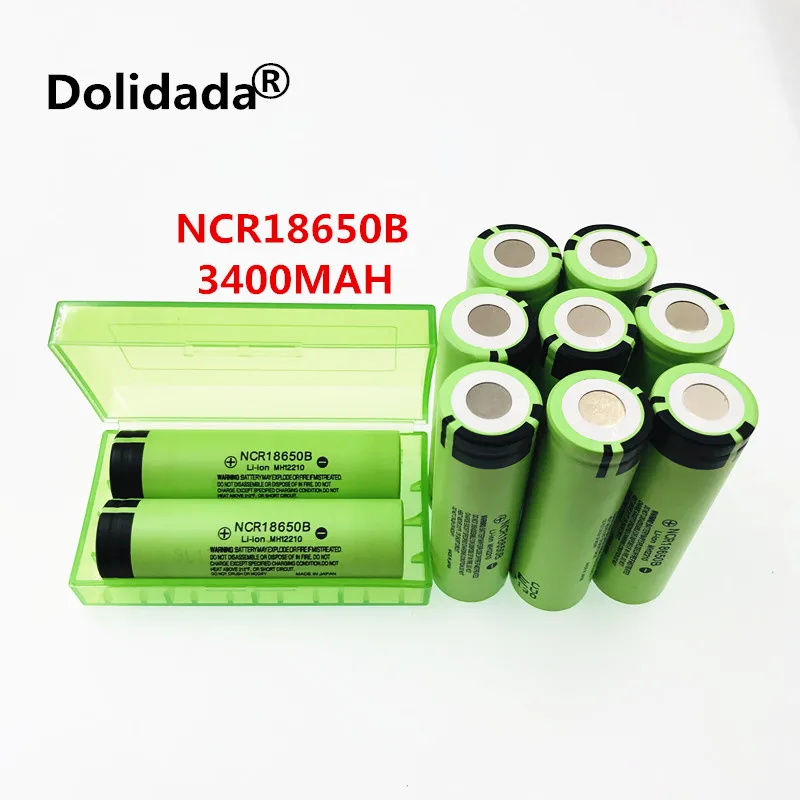 

10pcs Dolidada 100% original 18650 battery 3400mah 3.7v lithium battery for NCR18650B 3400mah 3.7V flashlight battery.