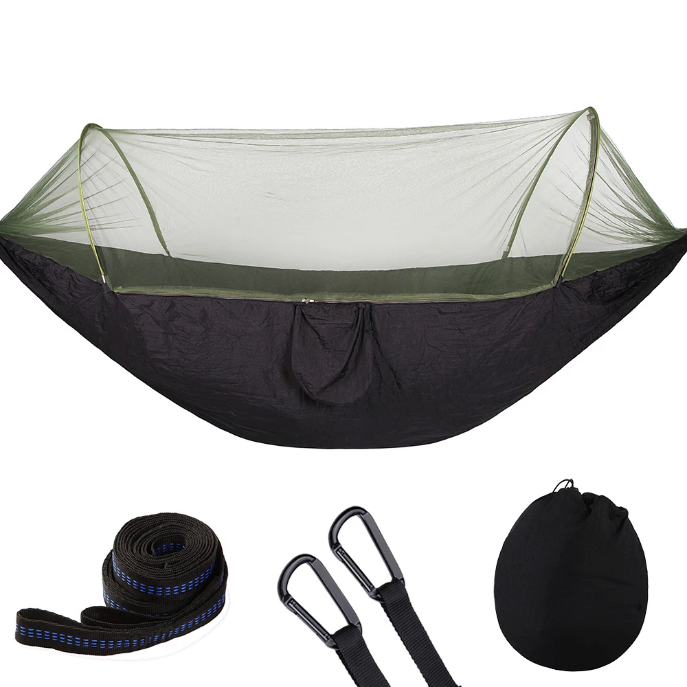 Pop Up Camping Hammock With Mosquito Net bug Net Portable Quick Set Up Hammock Hanging Sleeping Bed Outdoor Travel  98x47inch 