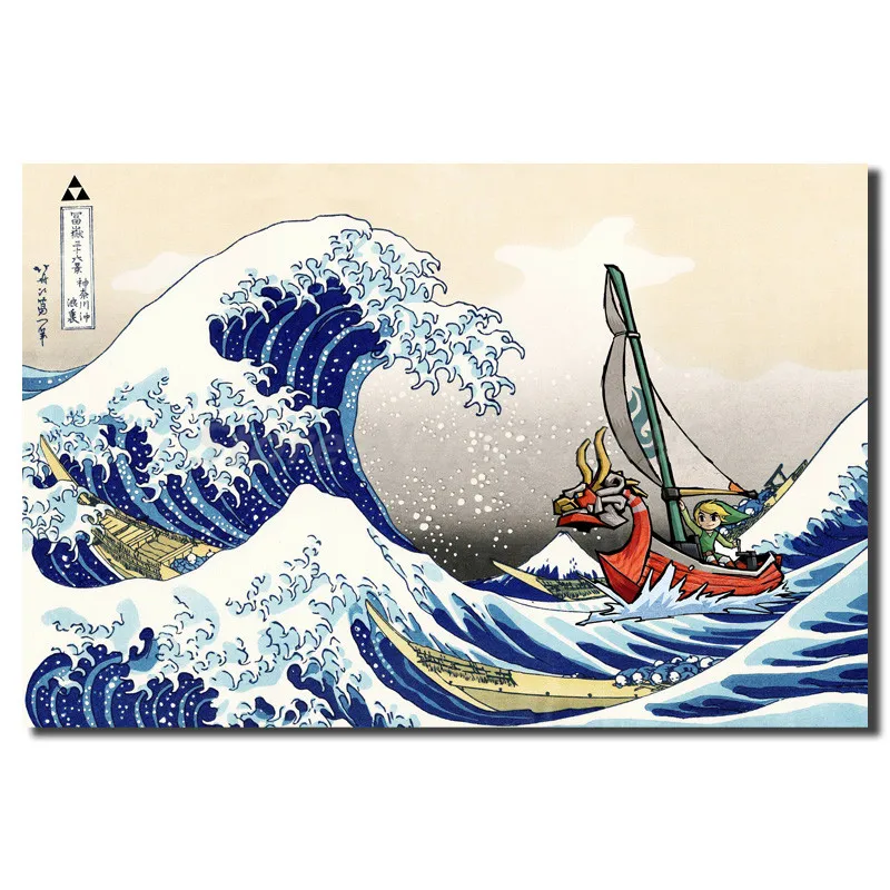 Легенда о Зельде Windwaker The Great Wave художественный холст постер картина маслом