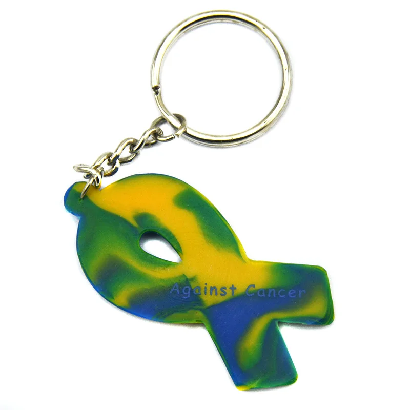 

OBH 25PCS Printed 24 Hour Fight Against Cancer Silicone Ribbon Keychain