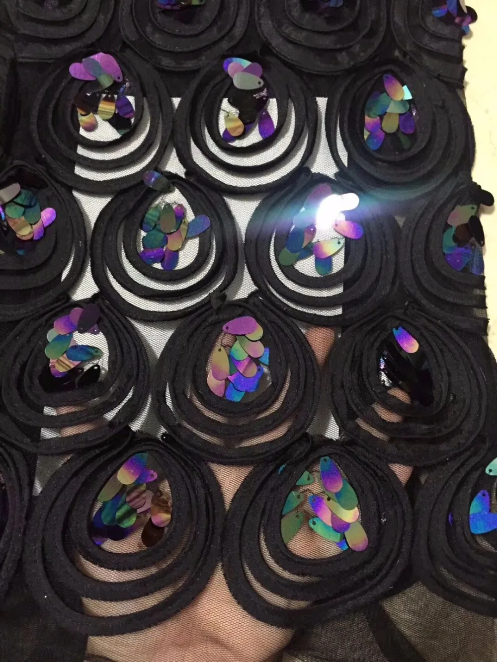 

Latest African 3d Lace Fabrics Embroidered French Black Purple Pink Sequins Lace Fabric 2018 Nigerian French Net Lace Fabrics