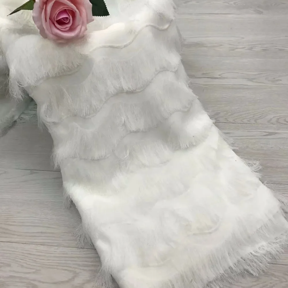 Последняя 3D бахрома Высококачественная африканская Тюлевая кружевная ткань высокого качества нигерийская Свадебная лента белое платье