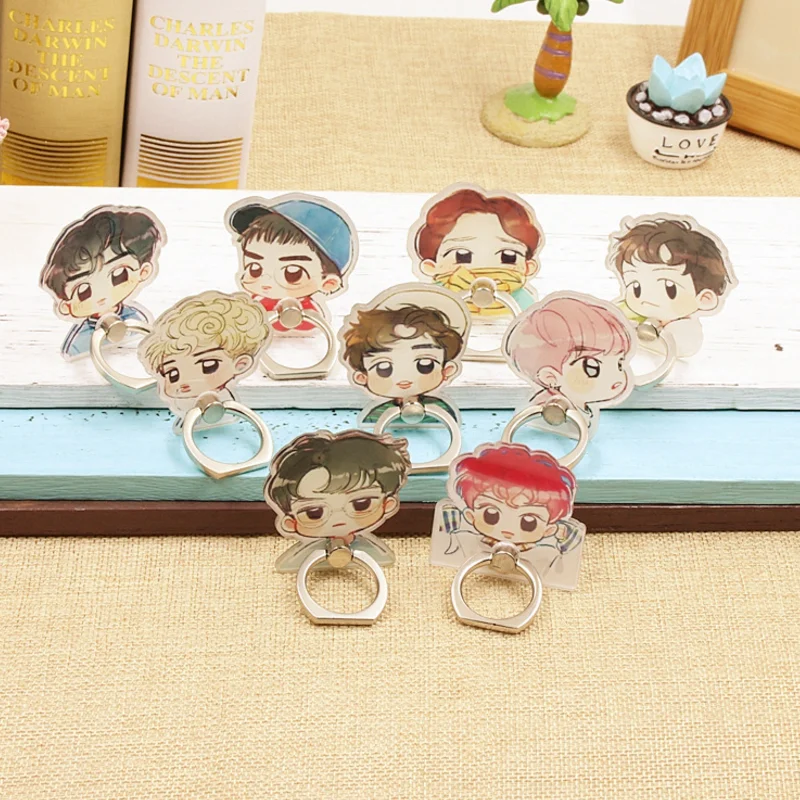 

1 pcs new Popular Exo Kai Suho DO D.O. LAY SEHUN CHEN TAO Album Monster Case 360 Degree Finger Rings Stand Holder figure toys