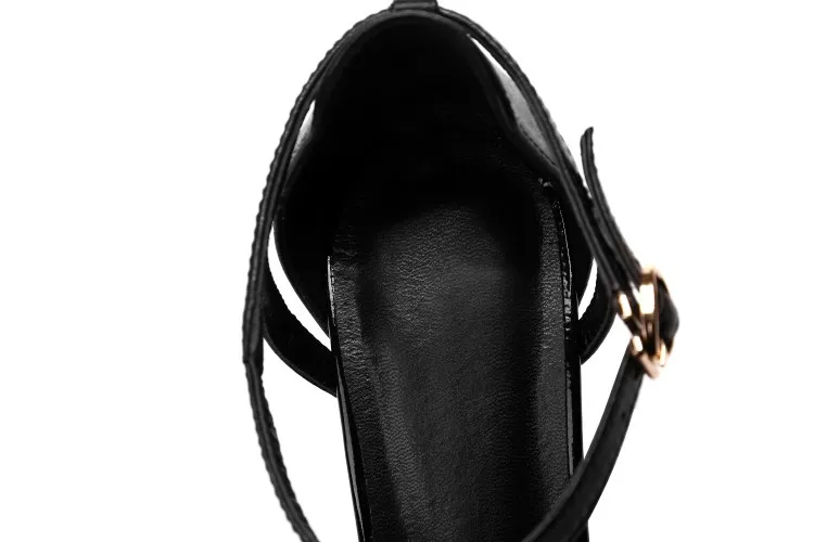 2018 Spring And Summer New Leather Solid Color Pointed Women's Shoes Ankle Straps With High Heels Pump M8F52 (35)