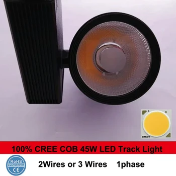 

4pcs/lot With CREE LED 45W ceiling LED track spotlight 45W LED rail light lamp 85-265V 45W COB LED track light 45W Free shippin