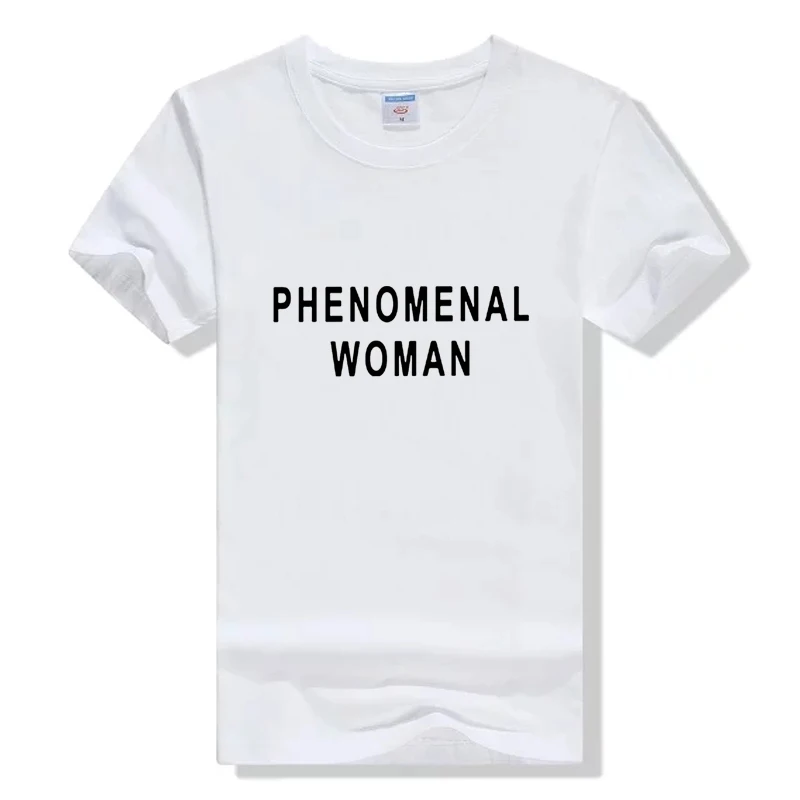 PHENOMENAL WOMAN Letter Print T-Shirt Women Funny Graphic tshirt Casual tee top Female tshirt Gray black drop ship free shipping PHENOMENAL WOMAN Letter Print T-Shirt Women Funny Graphic tshirt Casual tee top Female tshirt Gray black drop ship free shipping