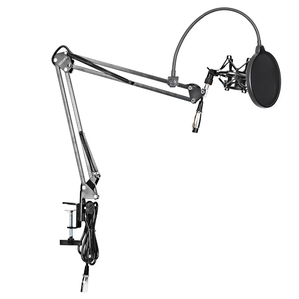 Neewer NW 35 Microphone Suspension Boom Scissor Arm Stand Built in XLR