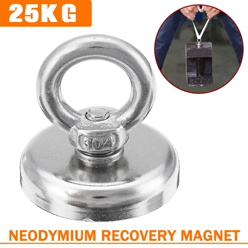 

New 1Pcs Universal 14Kg Neodymium Recovery Magnet Metal Detector Treasure Hunting Fishing Sucker Magnetic Materials