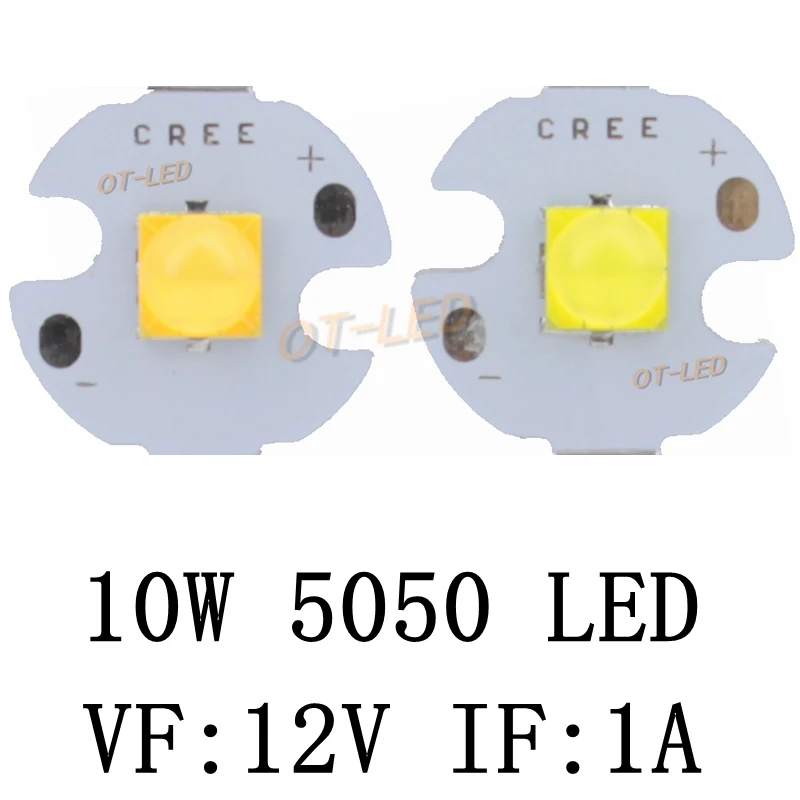10 шт. 10 Вт 12 В 1A tdled Керамика 5050 холодный белый теплый белый высокой Мощность светодиодный излучатель диод вместо CREE XML xm-l T6 привело к DIY