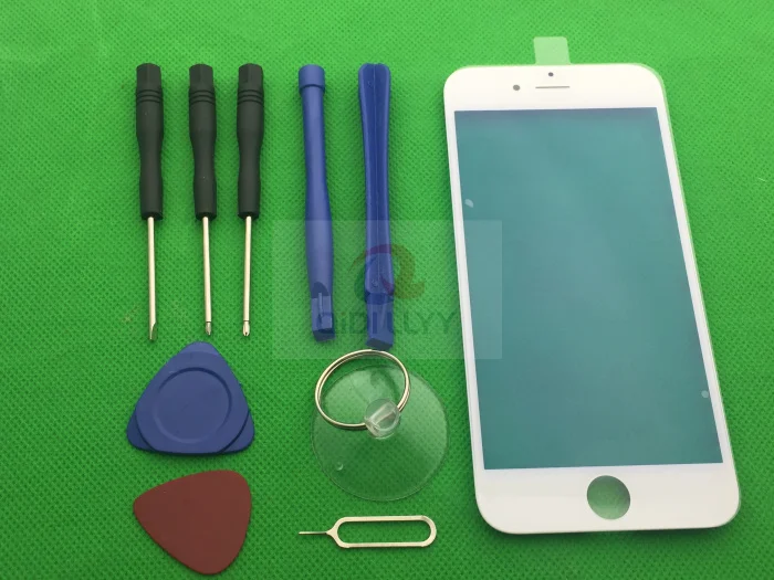 Высокое качество AAA+ внешнее стекло со средней рамкой для iPhone 6 S 4,7 дюймов передняя стеклянная линза с рамкой