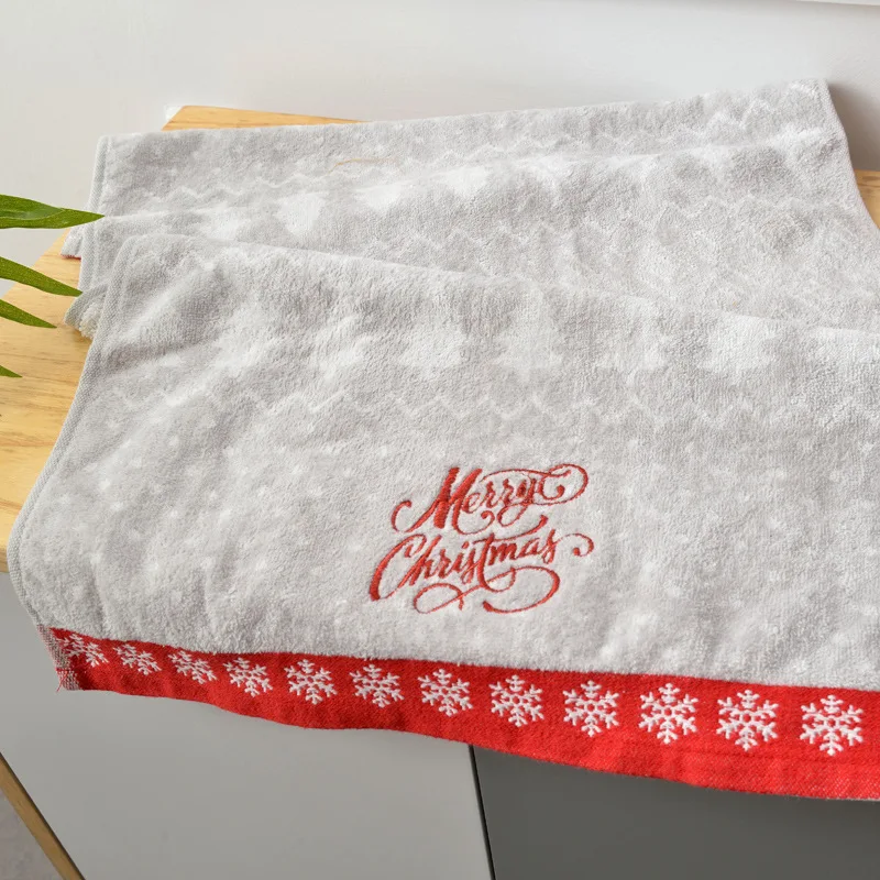 Мягкий бархат хлопок вышивка Рождественский подарок на год Снеговик сосновый конус полотенце для лица полотенце для рук 41X66 см