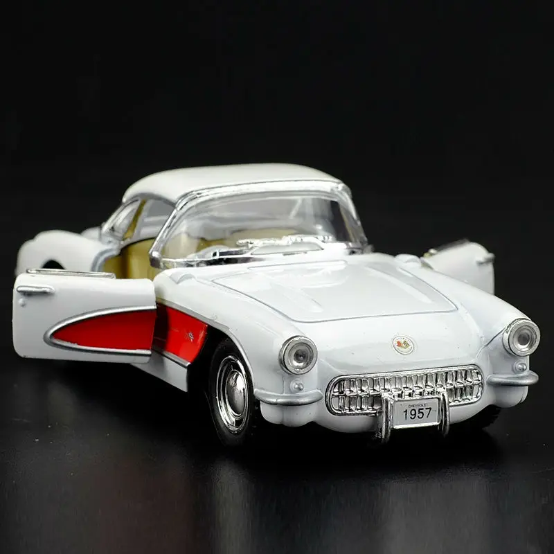 

High Simulation Exquisite Diecasts&Toy Vehicles: KiNSMART Car Styling 1957 Corvette Vintage Car 1:34 Alloy Diecast Model Toy Car