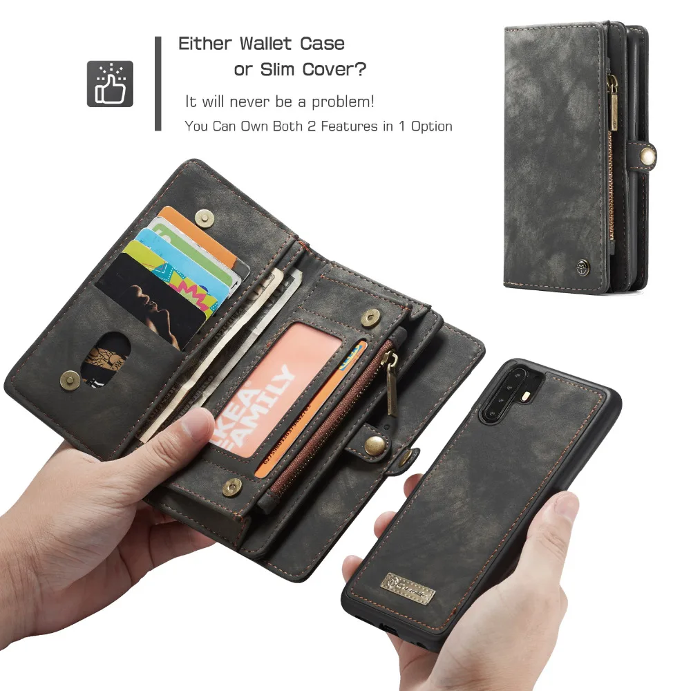 CaseMe Leather Flip Cover For Huawei P30 Wallet Bag Multi-functional Magnetic Phone Cases For Huawei Mate 20 P20 Pro Wallet Case