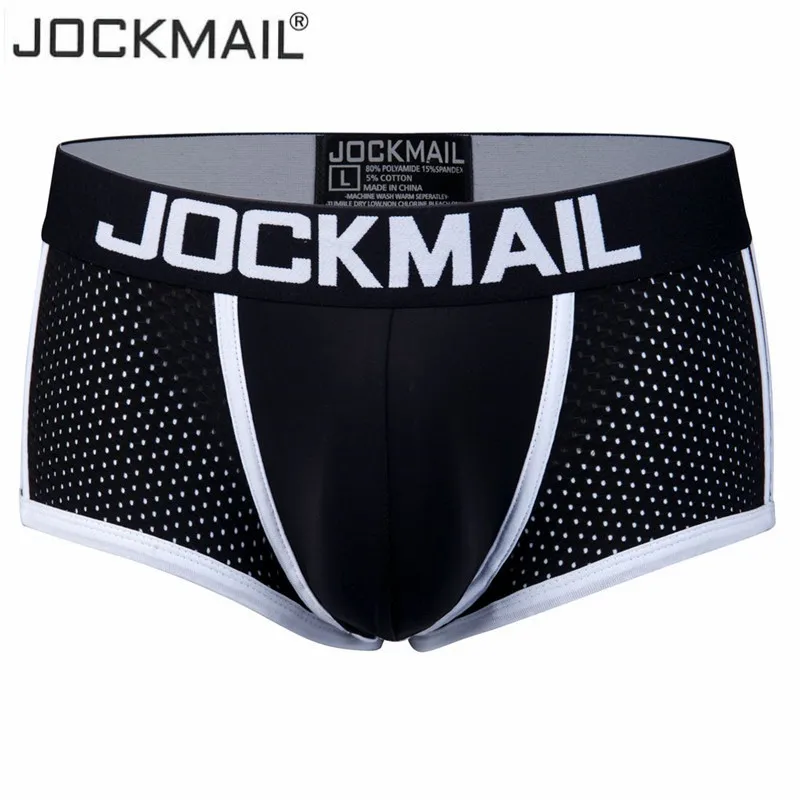 JOCKMAIL 4 Piece/lot Boxer Men Mesh Ice mesh hole boxershorts men