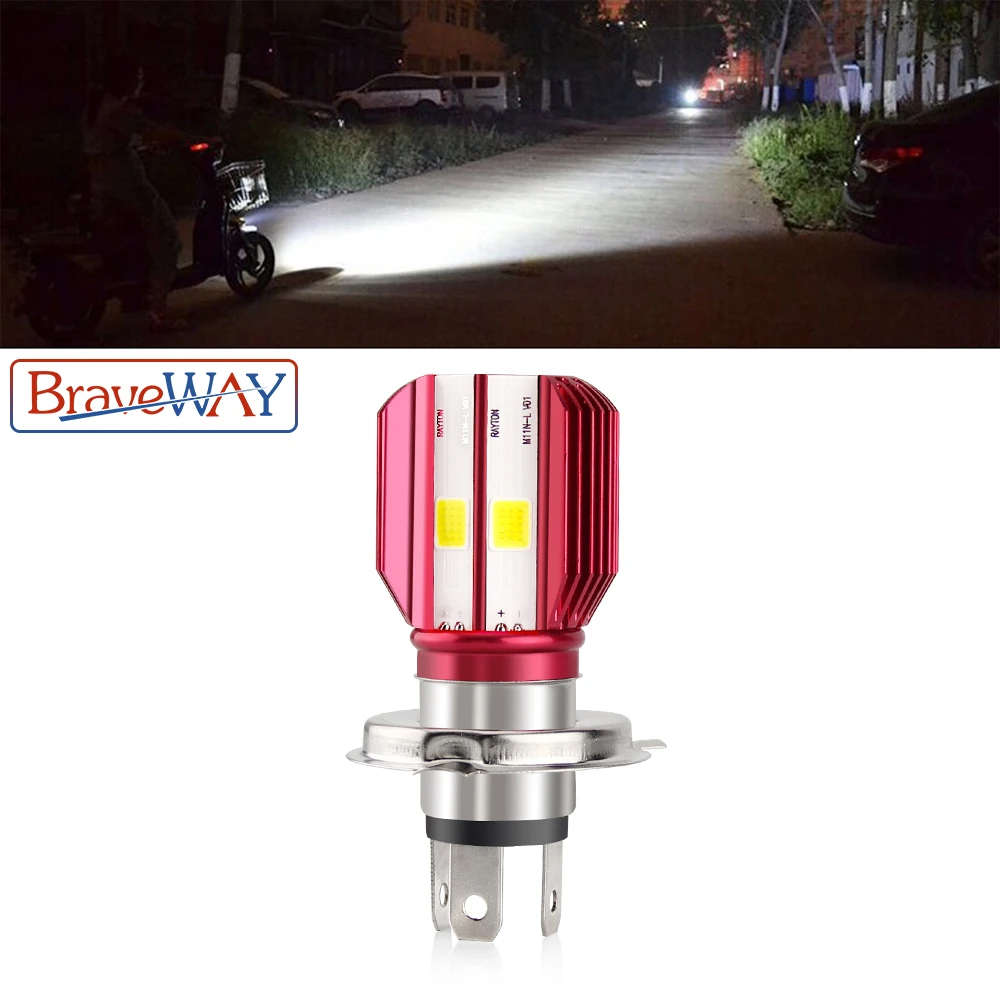 

BraveWay 1PCS Motorcycle H4 LED Headlight Bulb Scooter Lamp 12V LED Bulb for Motorbike Motorcycle ATV Moto Bike