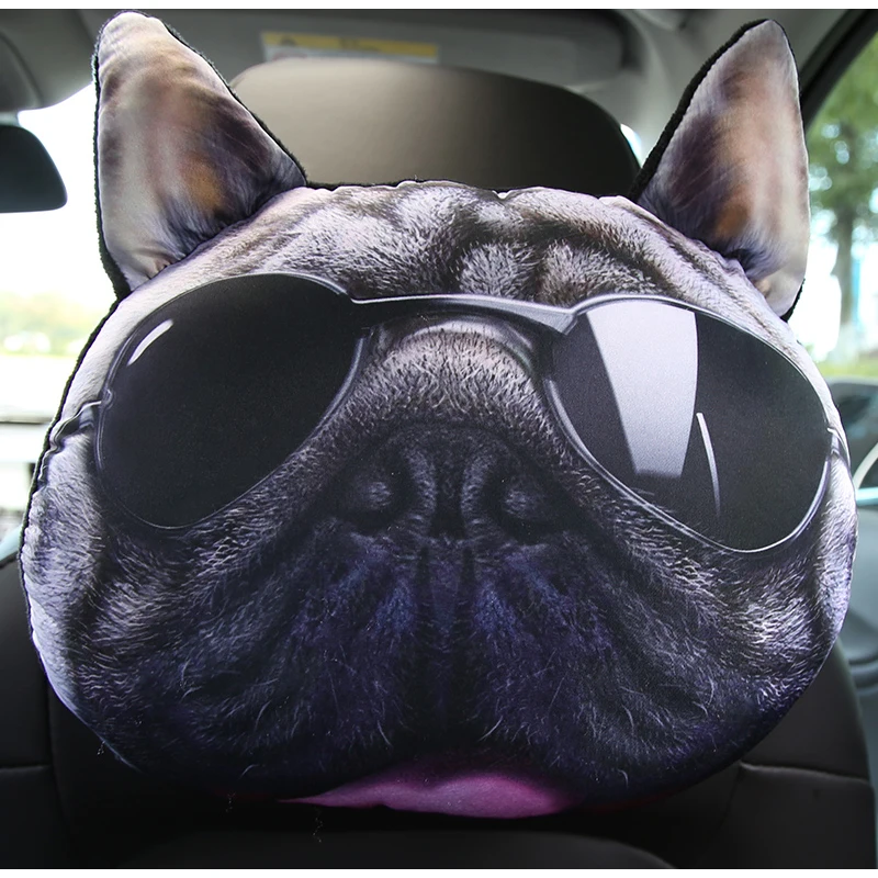 Подушка для автомобильного сиденья, подушка для шеи, Мультяшные животные, собака и кошка, для лица, подголовник, 3D подушка для головы, Doge Nap, поддержка TZ004