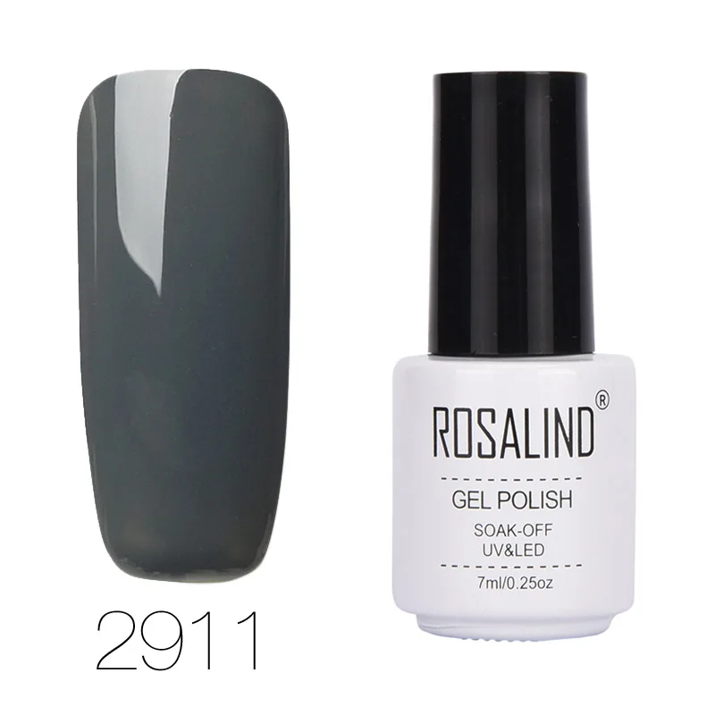 ROSALIND гель 1S чистый цвет серия 1 шт белый флакон лак для ногтей телесный и красный и синий и серый и оранжевый цвет гель лак для ногтей - Цвет: 2911