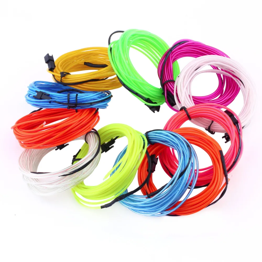 Hot 1pcs 3M Flexible EL Wire Neon Light for Dance Party Car Decor+Controller New Hot 1pcs 3M Flexible EL Wire Neon Light for Dance Party Car Decor+Controller New