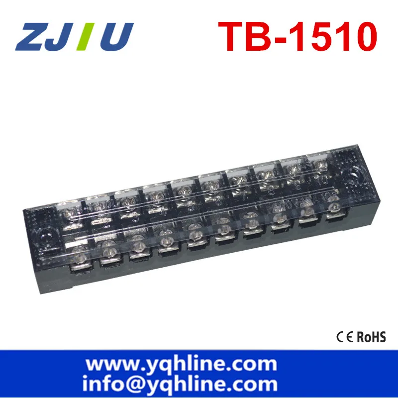Wholesales! 10 Pcs/lot Tb1510 600v 15a Double Rows Cover Guard 10 Position Terminal Blocks New