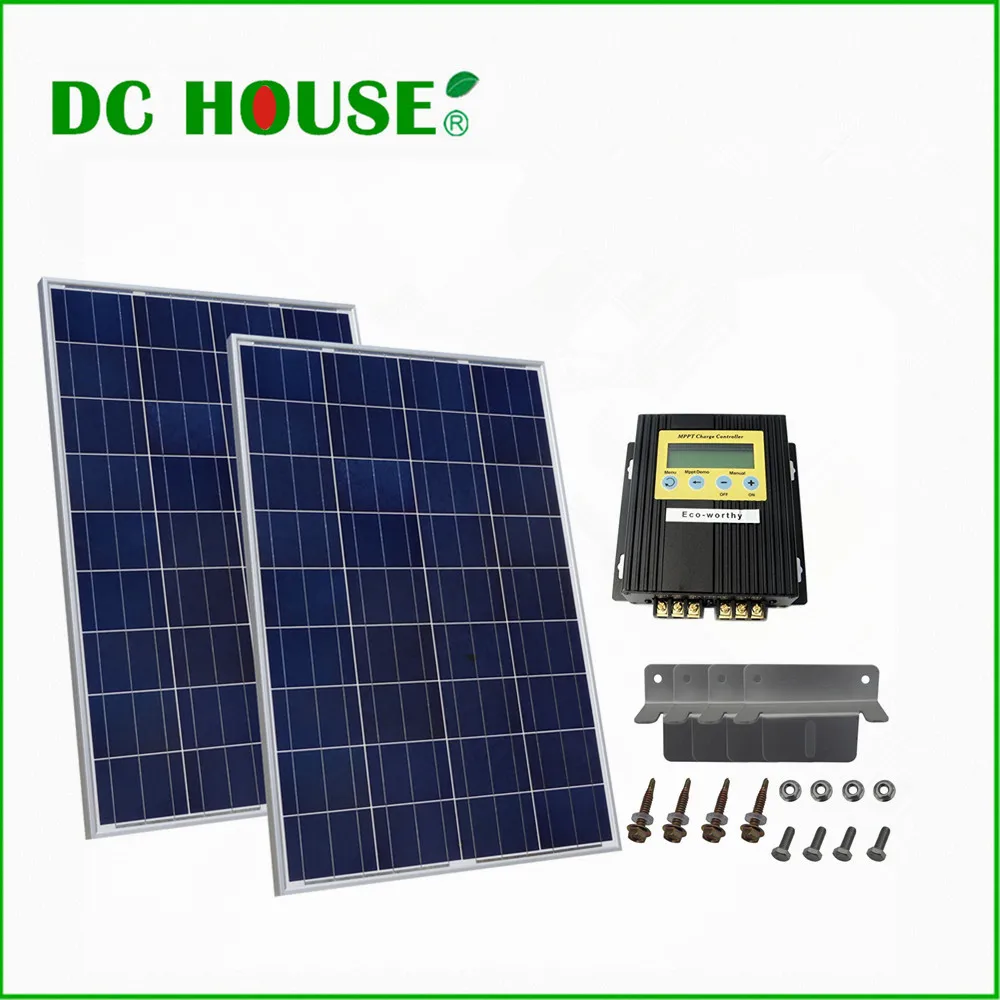 DC HOUSE DE Stock COMPLETE KIT: 200W 2x 100W PV Solar Panel for 12V 24V RV Boat Solar System Free Shipping au eu usa stock complete kit 600w solar panel cells off grid system 600w solar system for home free shipping