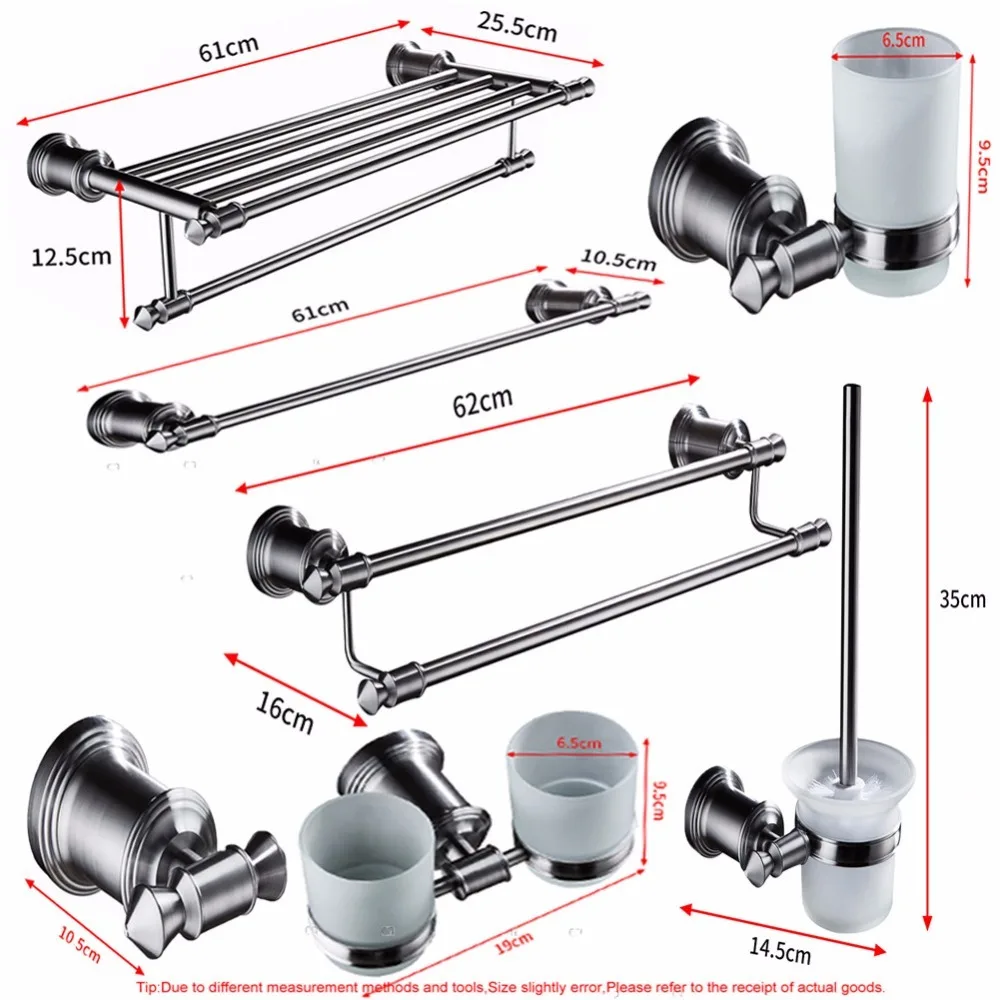 WEYUU Вешалки для полотенец, мыльница, держатель для туалетной щетки, держатель для бумаги, наборы оборудования для ванной комнаты Аксессуары для ванной комнаты из нержавеющей стали