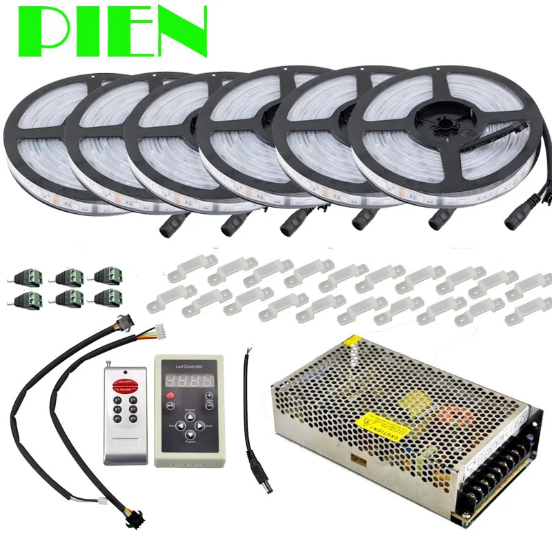20 м 30 м 10 м 5 м RGB светодиодная лента 5050 водонепроницаемая IP67 133 program волшебный+ IC6803 рф пульт дистанционного управления+ адаптер