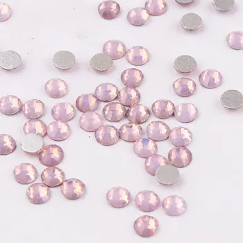 

SS3-SS34 Pink Opal Shiny 3D Nail Art Rhinestone Non Hotfix Flatback Glue On Rhinestones For DIY Nail Art