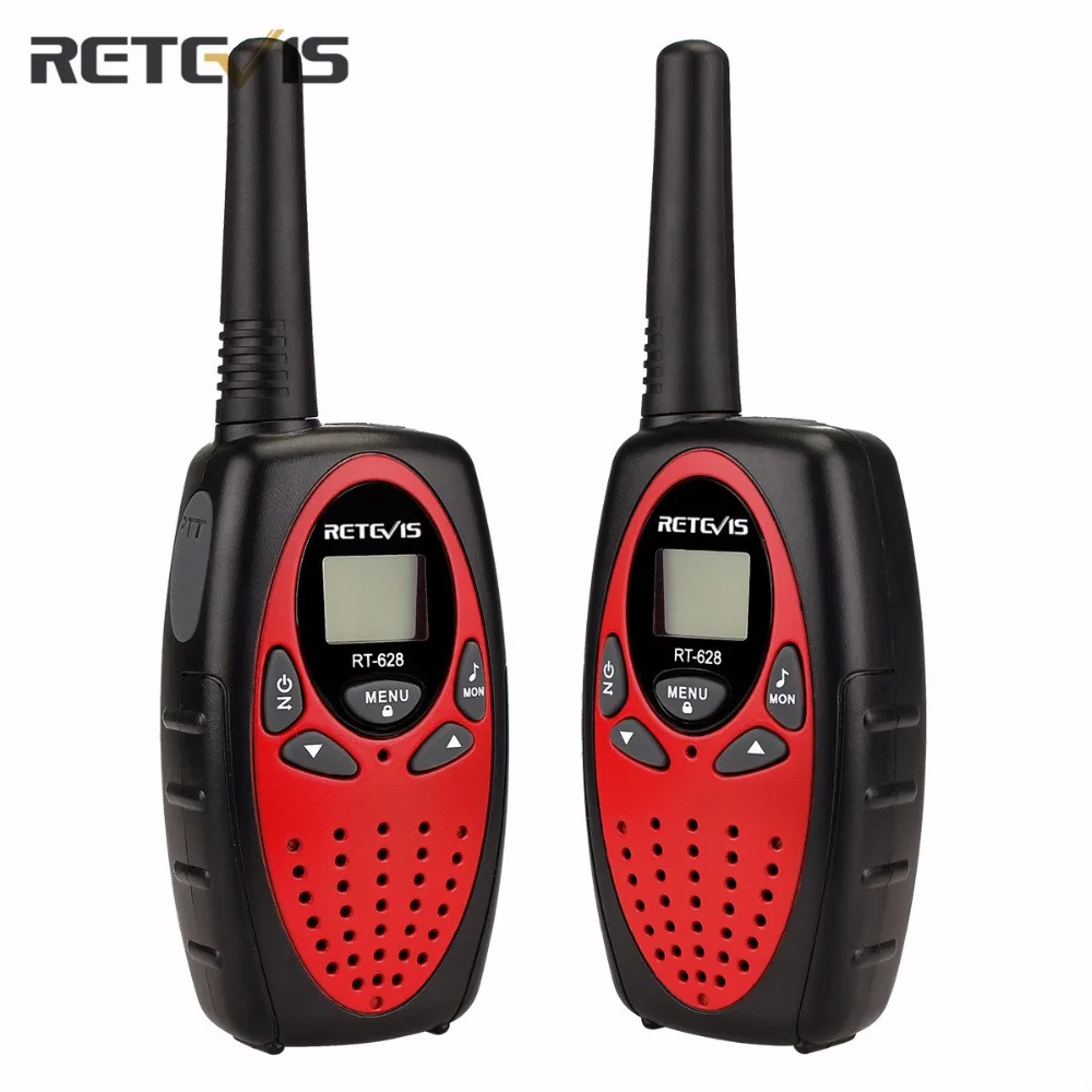 2X Mini Two Way Radio For Kids Walkie-Talkie Transceiver Retevis RT628 UHF PMR446 Radio LCD Display Portable Amateur Radios Toys