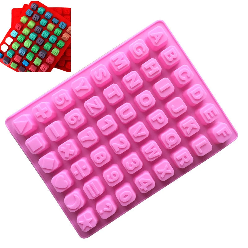 

English Alphabet Silicone Chocolate Mold 48 Holes Pudding 3D Silicone Molds Cake Decorating Tools Candy Jelly Mould DIY Handmade