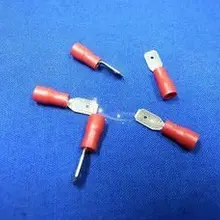 1000 шт. 2.8 мм красный мужчина изолированных электрических Spade соединительные клеммы, провода, crimp 22-16 AWG