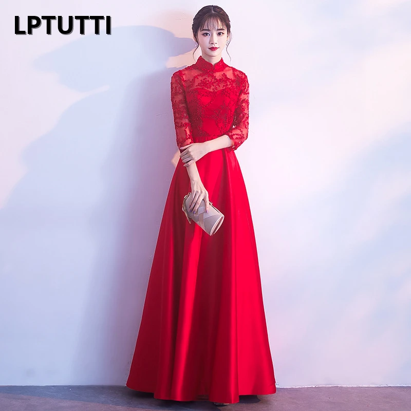 

LPTUTTI Appliques Satin Plus Size New For Women Elegant Date Ceremony Party Prom Gown Formal Gala Luxury Long Evening Dresses 14