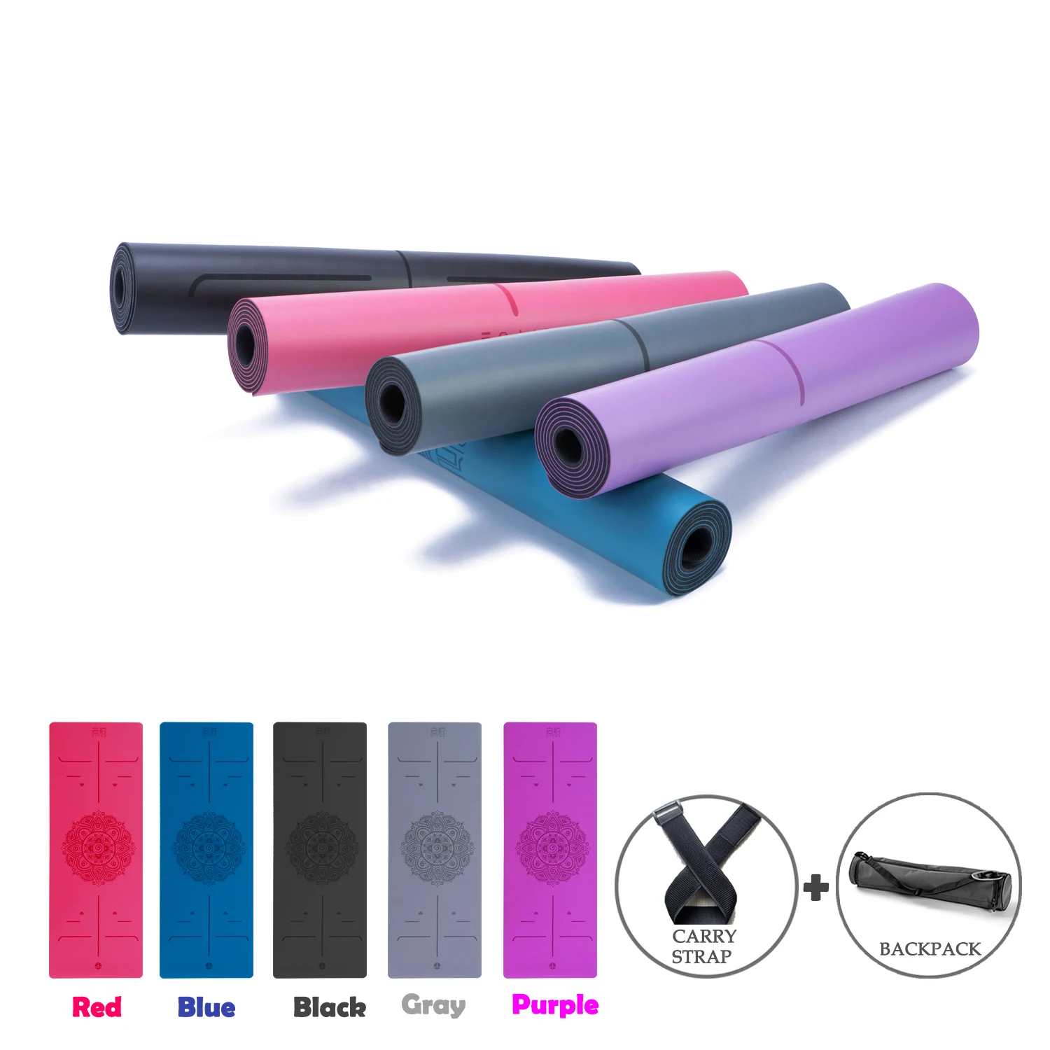 

2019 New Widened 183*68cm Natural Rubber Yoga Mat 5mm Pilates for Home Gym Exercise Fitness yogamat Purple Gray Black Red Blue
