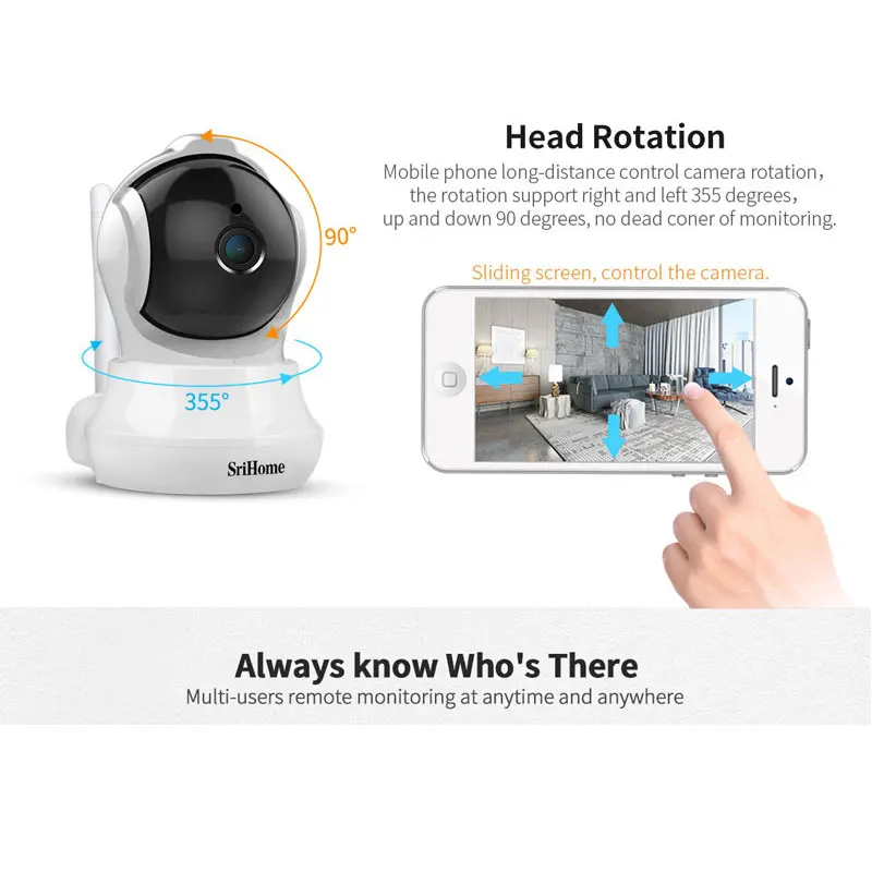 Sricam SH020 1296P Беспроводная PTZ IP камера 3MP AI автоматическое отслеживание обнаружения