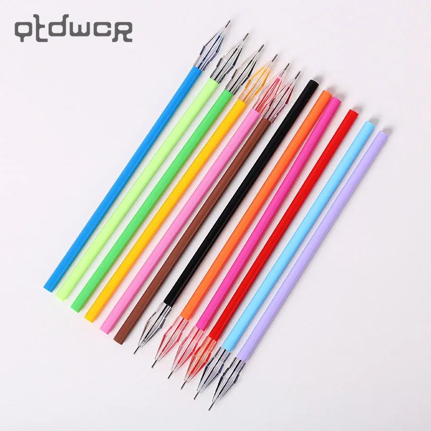 

12PCS/Pack 0.38mm Cute Candy Color Slim 12 Colored Gel Pen Ink Marker Pen School Office Supply Escolar Papelaria