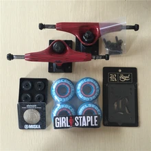 2016 Free Shipping Skateboard Parts Original Element Aluminum 5.25″ Skate Trucks Girl PU Skate Wheels ELEMENT ABEC-7 Bearings