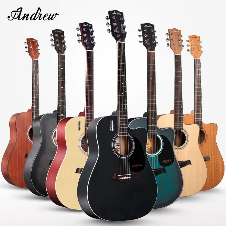 

Andrew 40/41-inch folk guitar full mahogany cutaway guitar beginner&professional performance acoustic guitar